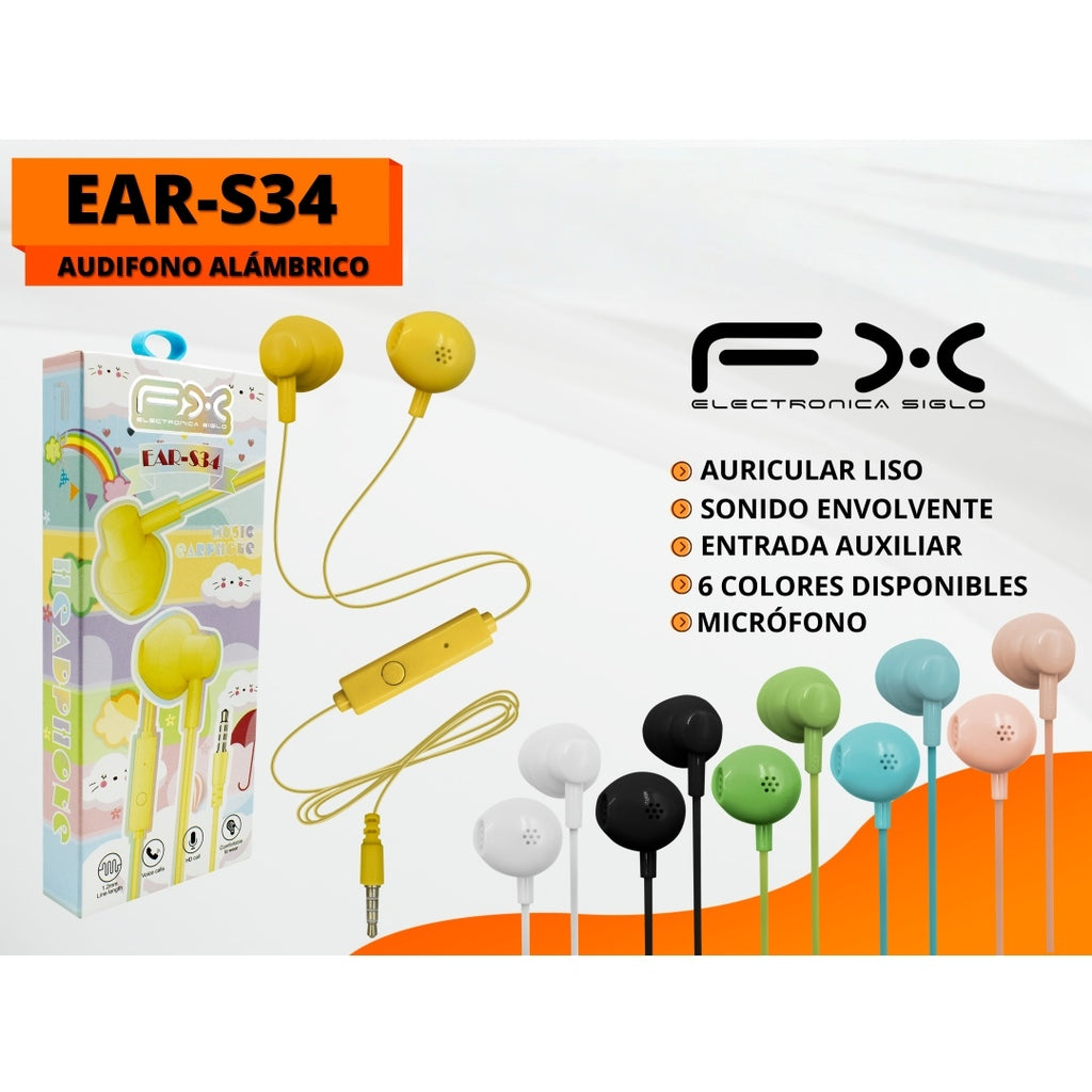 Casques filaires jaunes avec microphone
