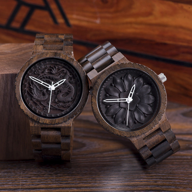 Montre en bois de style homme personnalisé et mode
