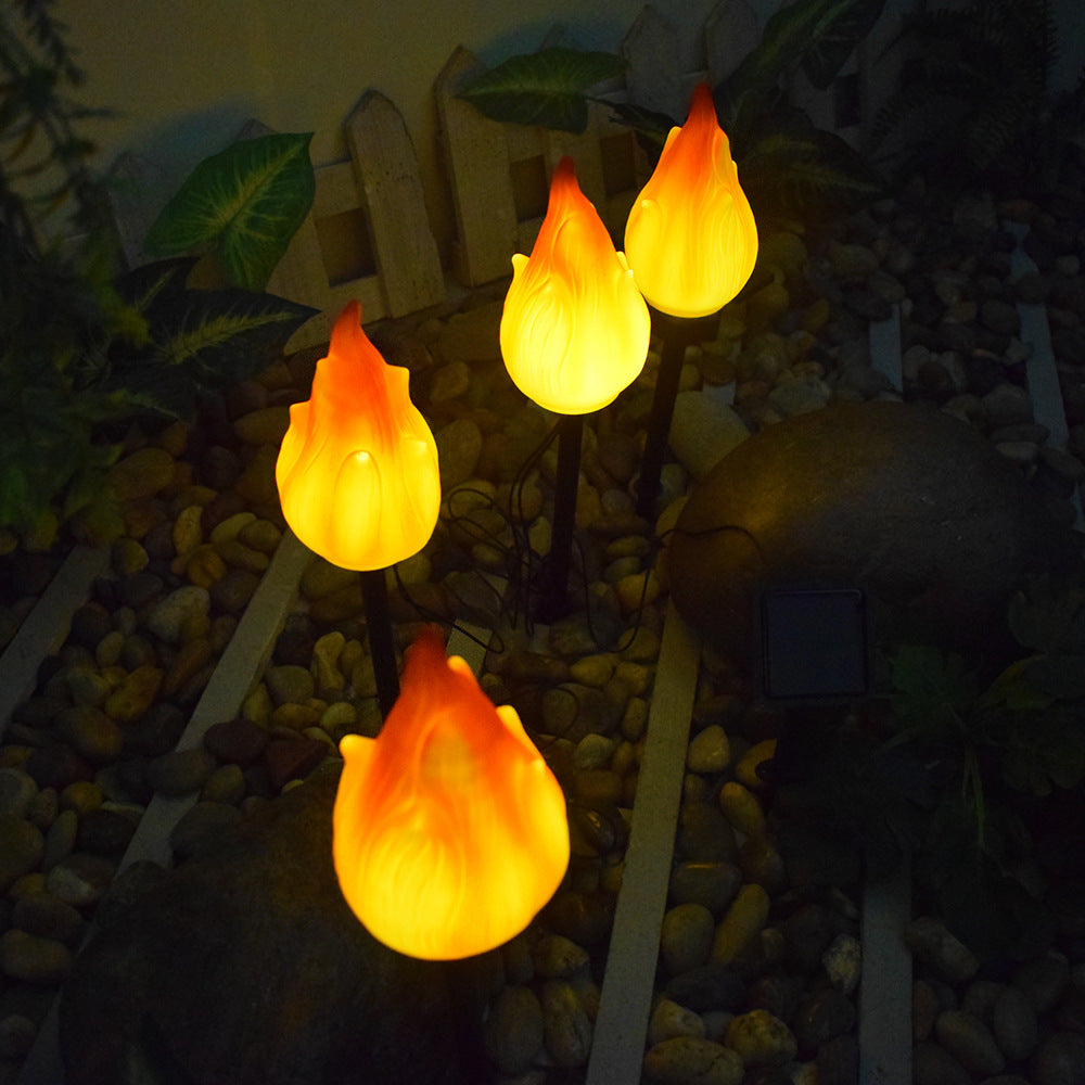 Décoration de cour pour lampe à flamme solaire de simulation