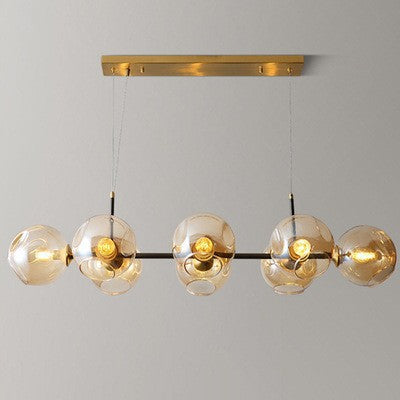 Sleek, Light-Luxury Creative Long Glass-Ball Pendentif lumière pour chambres et salles à manger