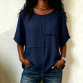 Femmes Casual Patchwork Haut à manches courtes