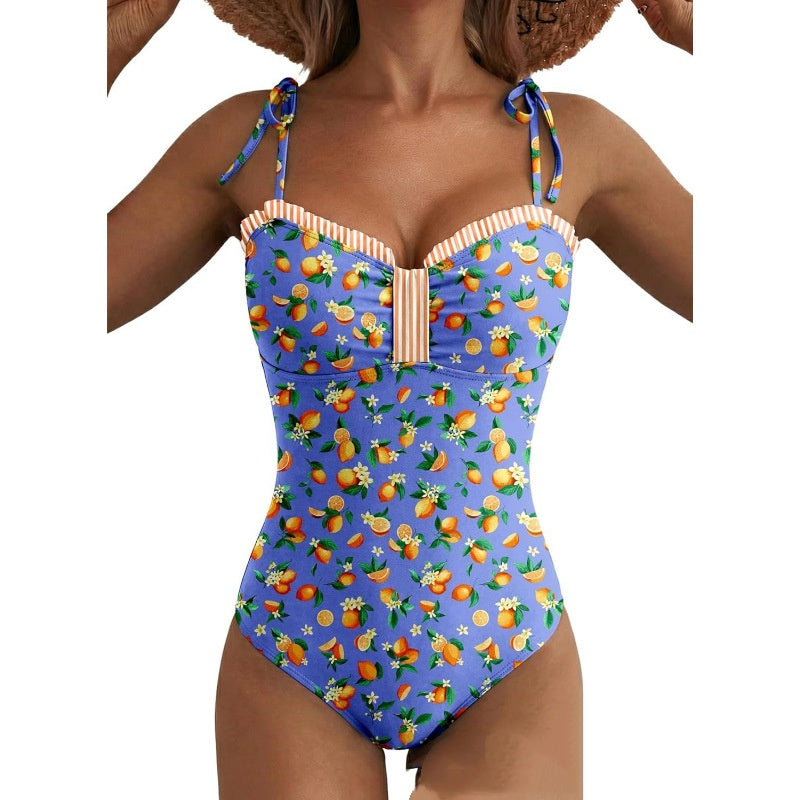 Sangle de style rétro Polka-dot Maillot de bain unique