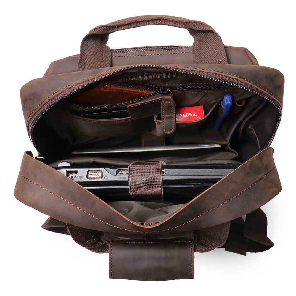 Sac à dos européen et américain en cuir retro pour hommes