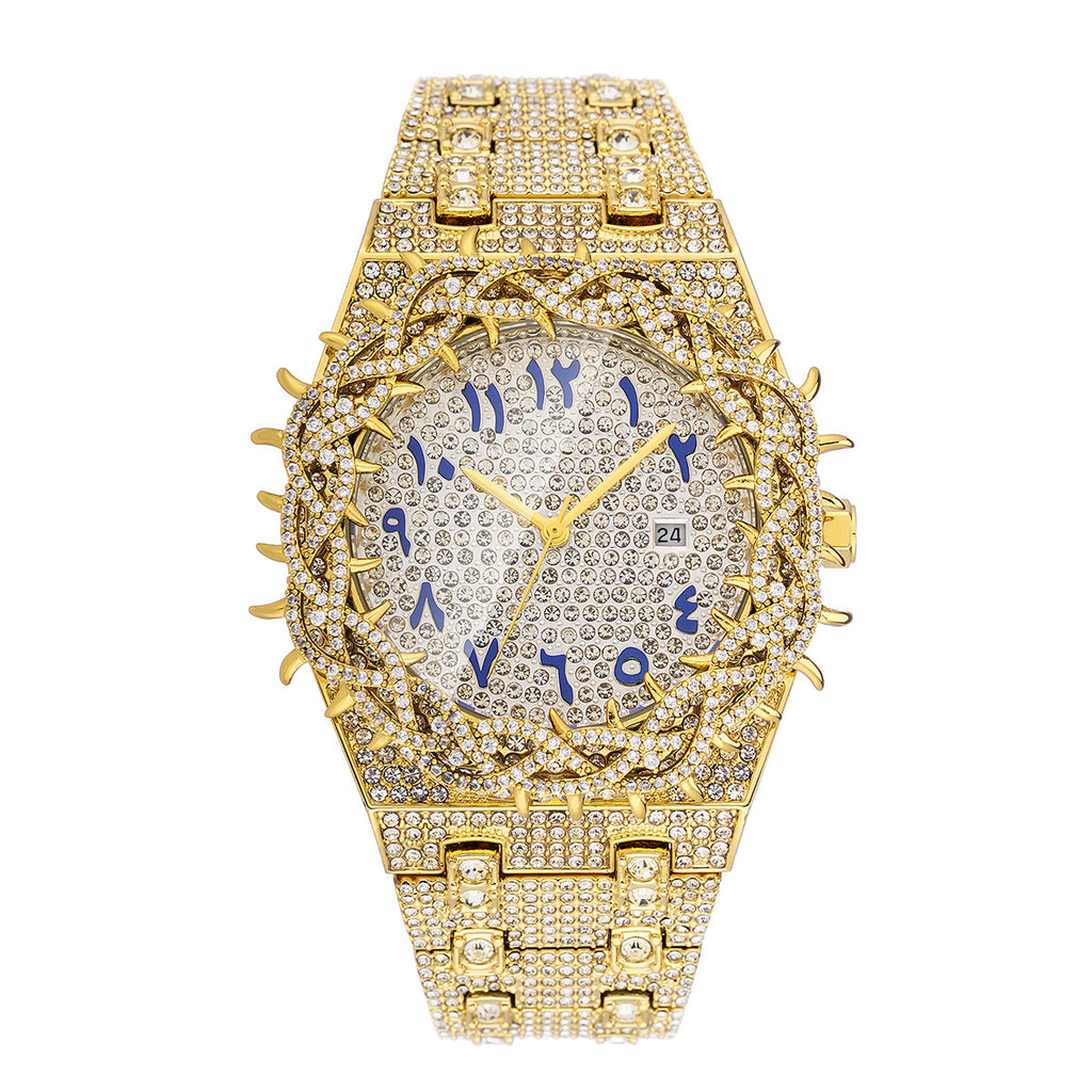 Personnalisé Mesh-design Inlaid Quartz Fashion Watch