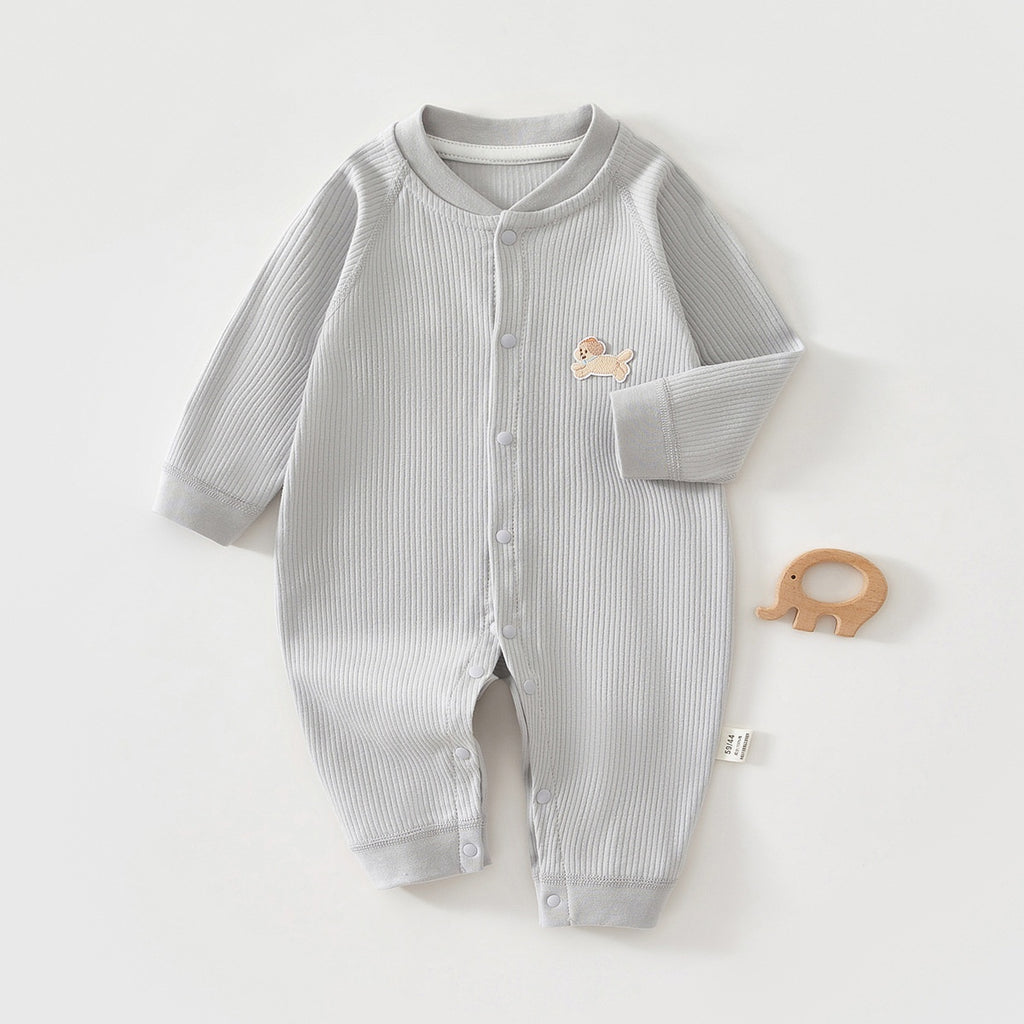 Pure coton sans os Romper Base-couche Vêtements pour bébés Pyjamas unis de couleur unie