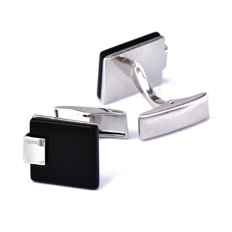 Boutons de manchette Business Black Agate