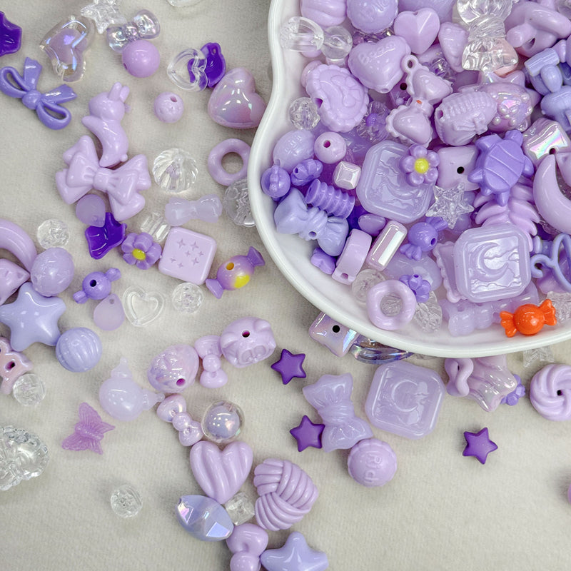 Mélange aléatoire de perles acryliques Assortiment avec trou droit