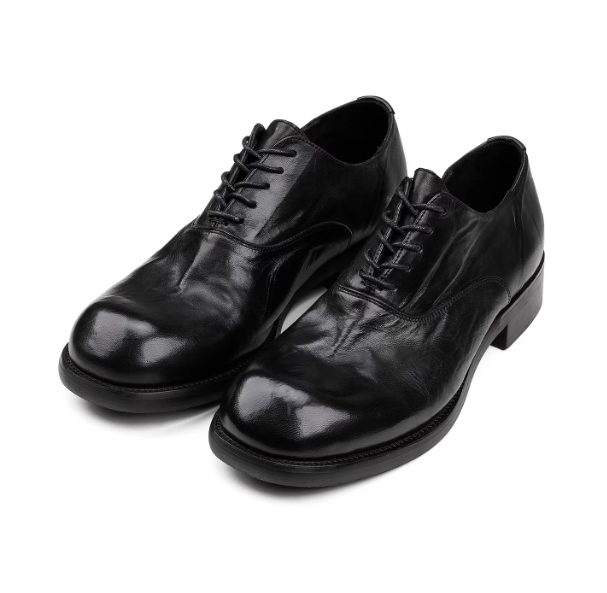 Chaussures de navette en cuir élégant en cuir fumé