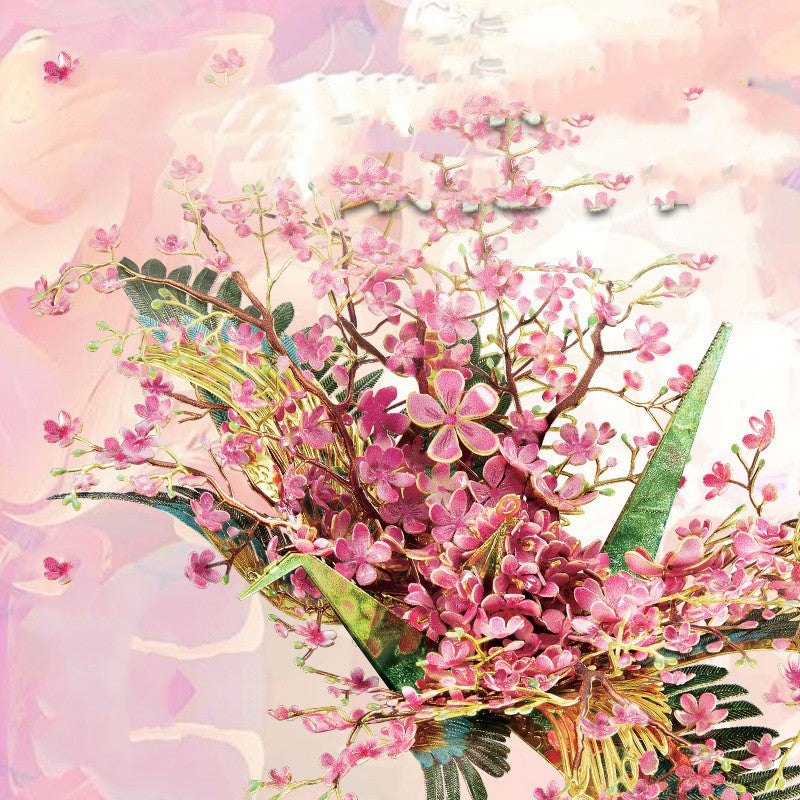 Crane de fleurs Puzzle métallique Handmade Diy Monted Toy Model