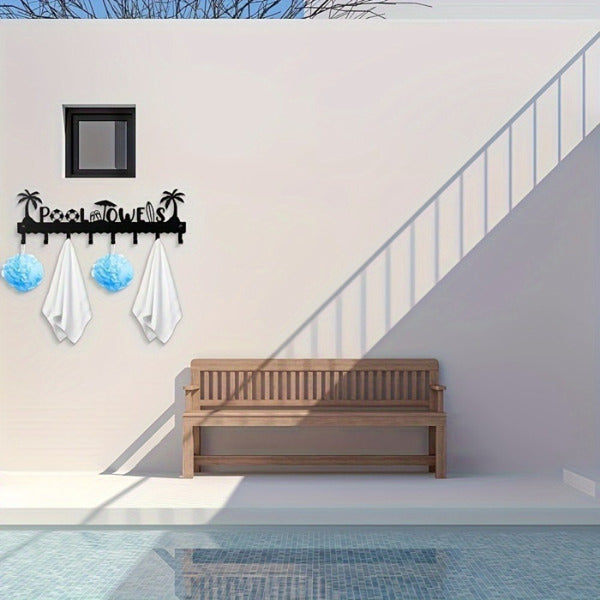CIFbuy1 PC Un sac de serviette de piscine moderne très pratique en fer fait main avec 8 crochets