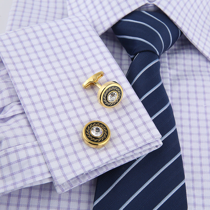 Rond Or Français Style Men's Business Cufflinks