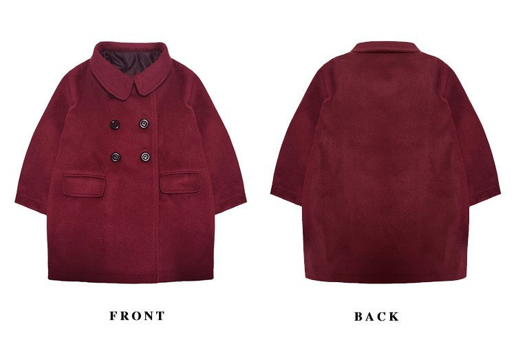 Filles Cashmere Baby Doll Coat Vin rouge Luxury Age 2-3Todler Coat