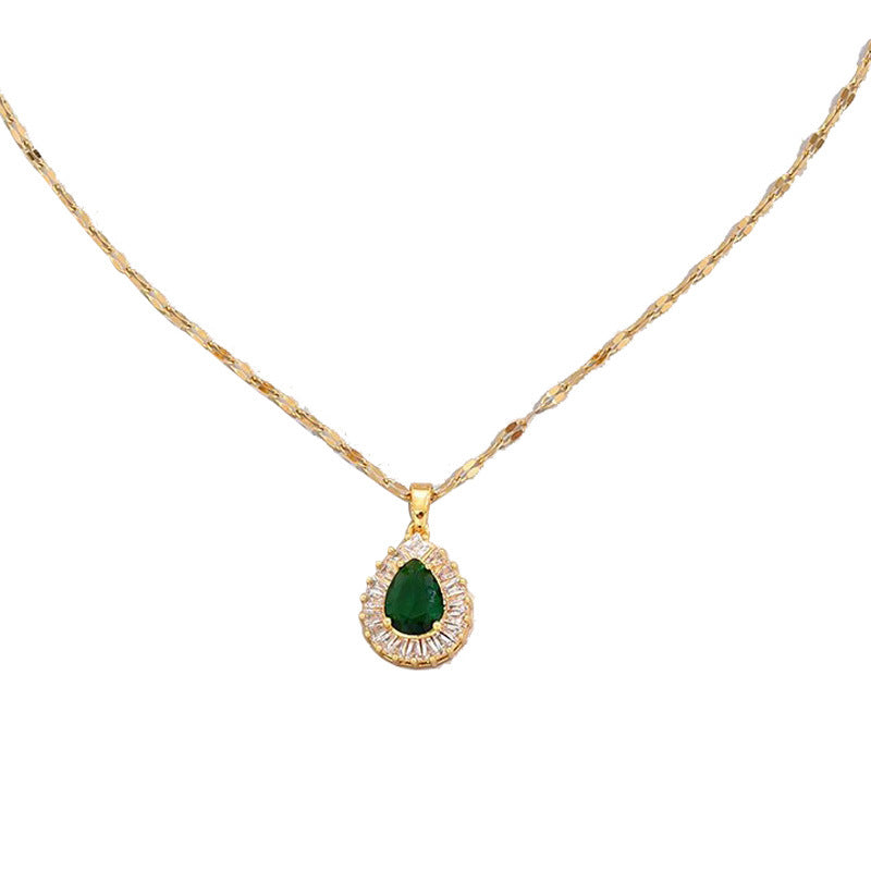 Rétro Hong Kong Style Jade blanc collier collier Boucles d'oreilles
