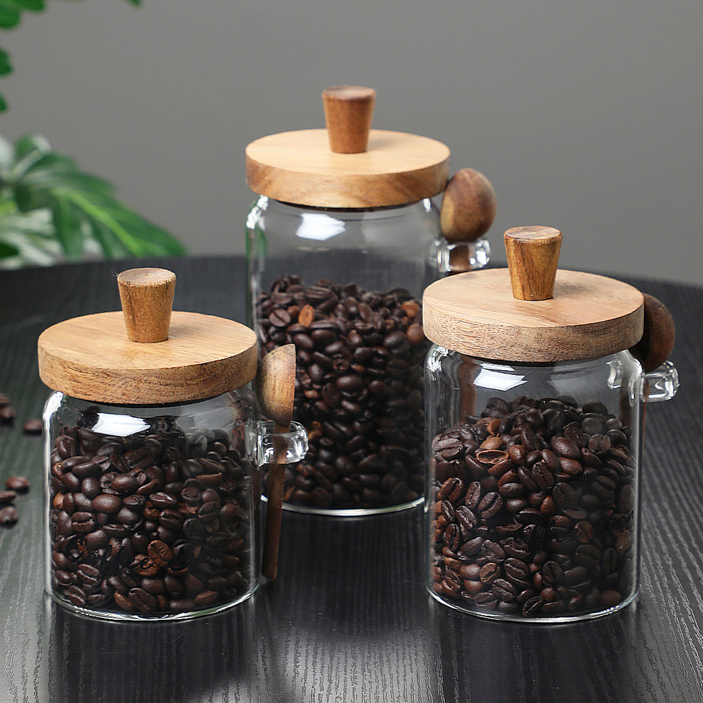 1 Pcs 15 OZ Pots de café en verre avec cuillères