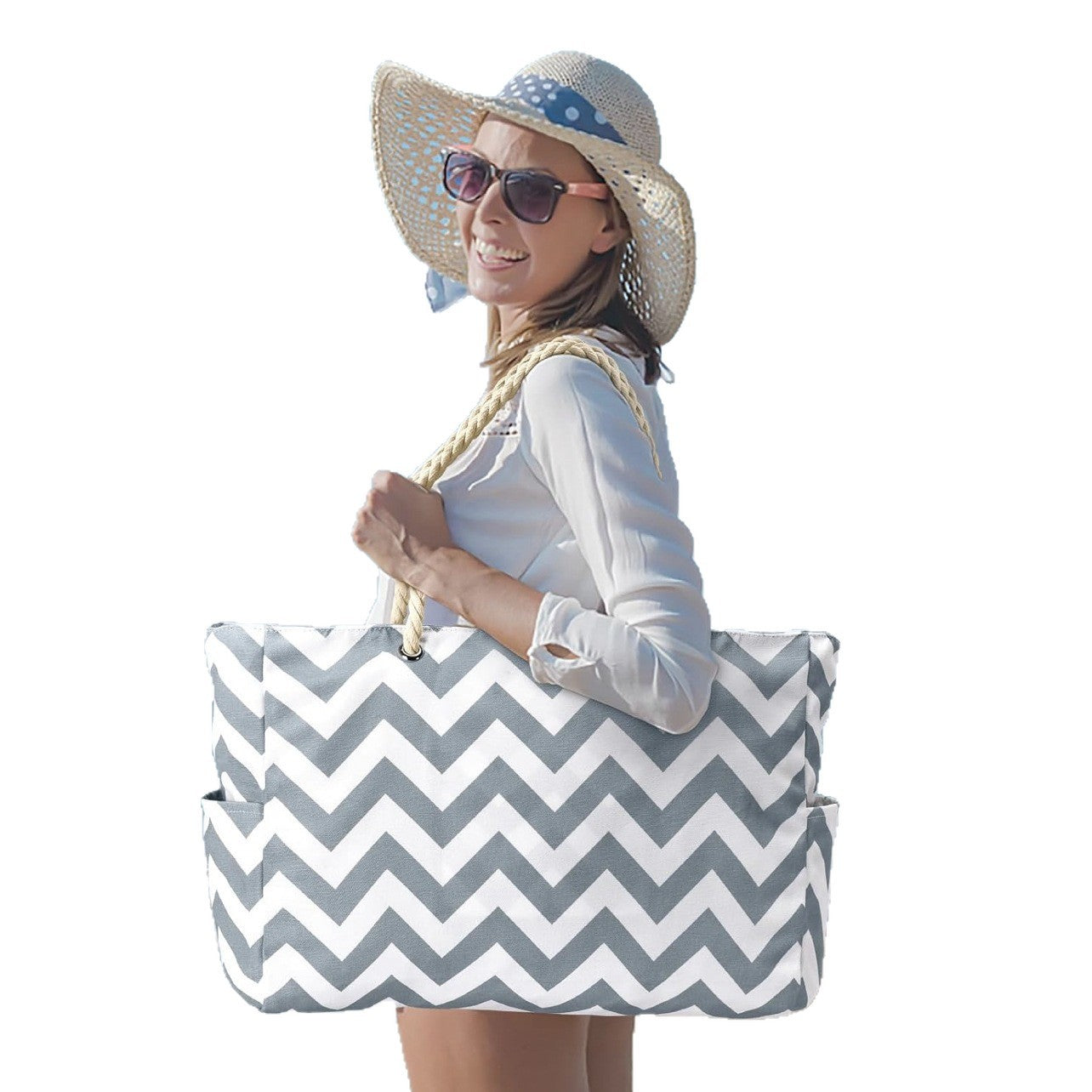 Sac de plage d'été avec motif de vague imprimé européen et américain