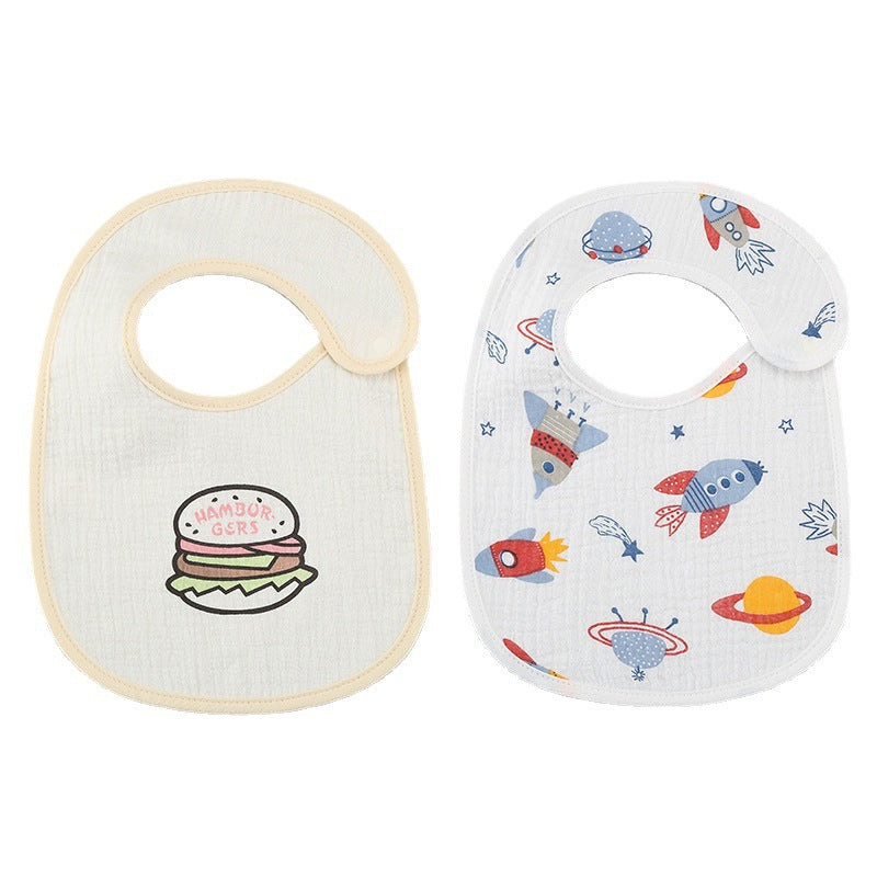 Danish Ins Gauze Imperméable Bib Salive Serviette en U mince 2 pièces