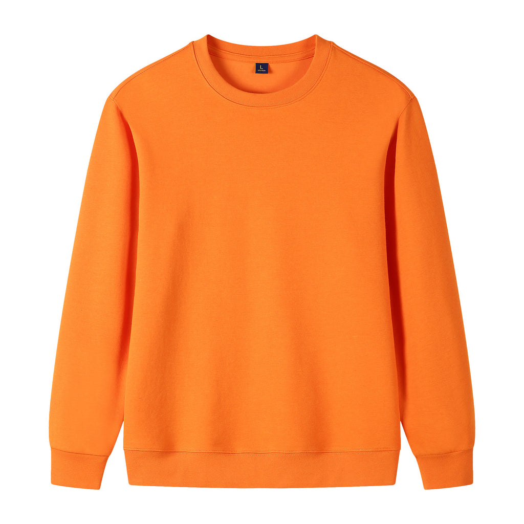 320g Epaule droite Pure coton Automne Manche longue Col rond Sweatshirt Cu