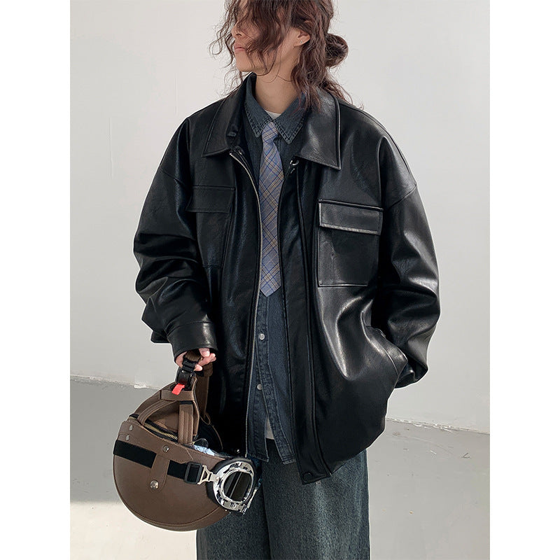 Veste en cuir perdu au printemps et en automne