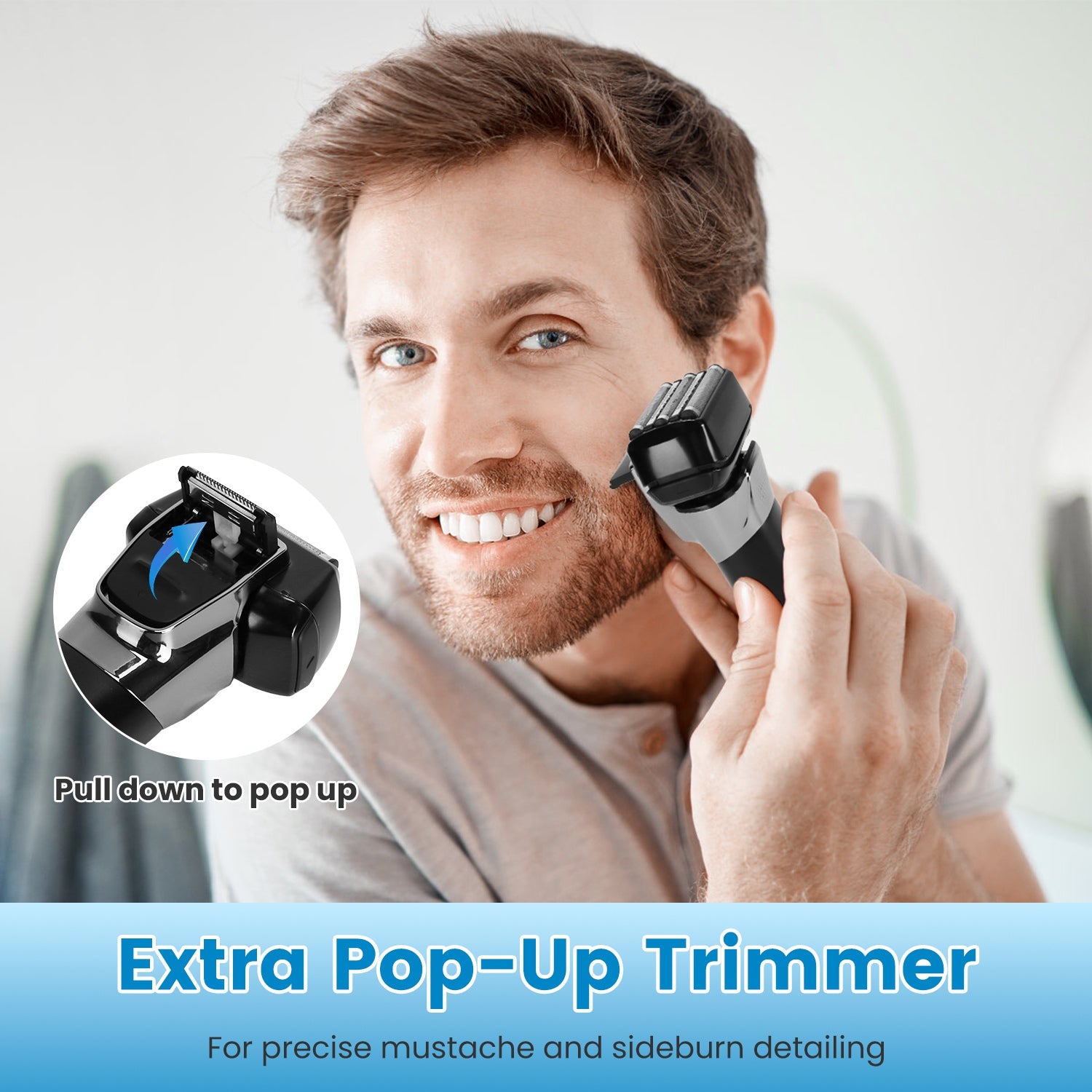 Rasoir électrique 5-Blade pour les hommes Bard à barbe humide et sèche Trimmer P