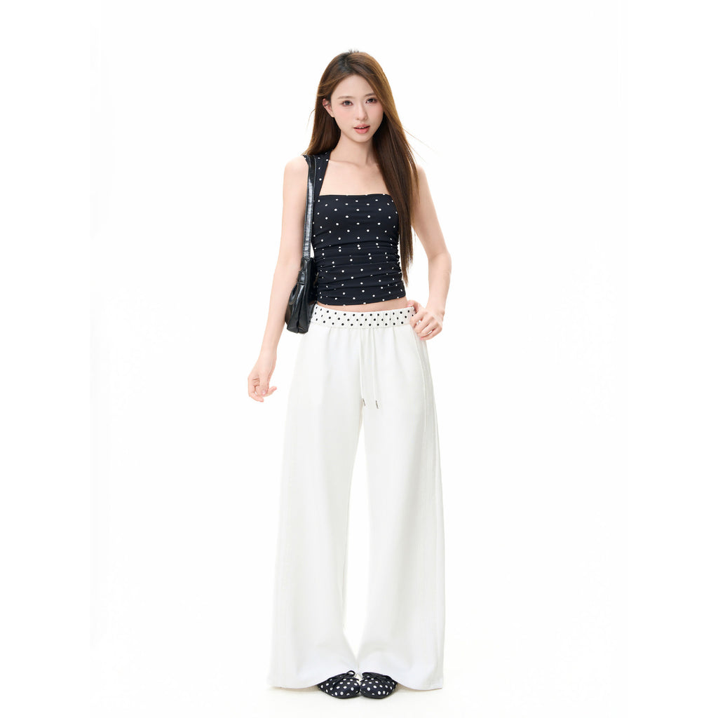Pantalons pour femmes d'été à pattes droites à taille haute
