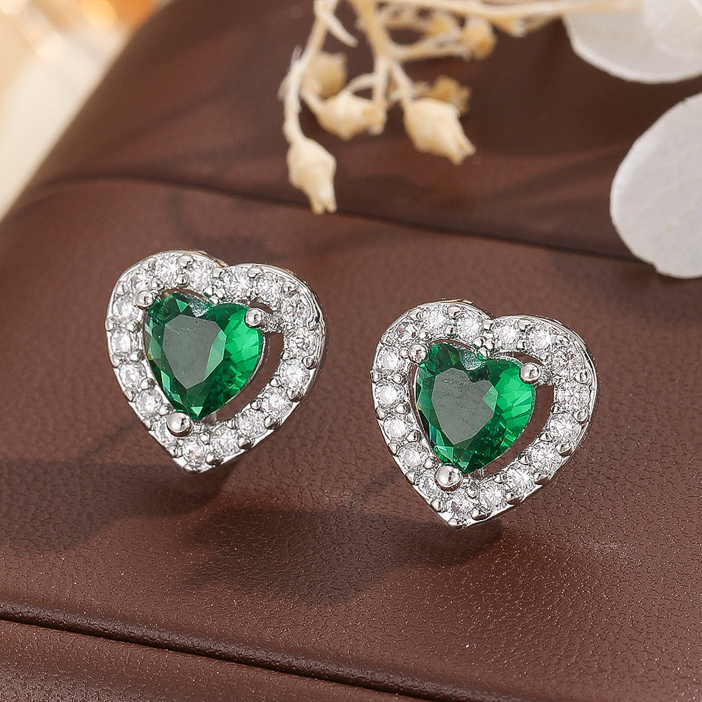 Collier de chaîne de clavicule de coeur Zircon doux et Edgy