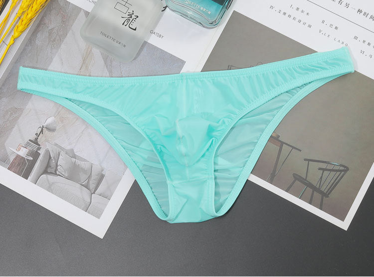 Slip homme transparent Basse taille Silk de glace ultra-fine en forme de T