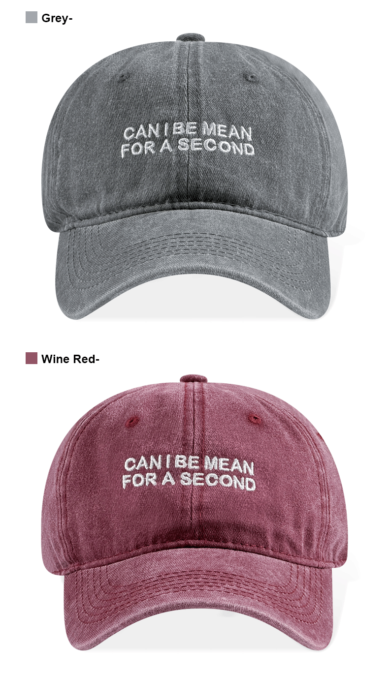 Casquette de baseball en coton lavé de la marine avec une citation en sassy