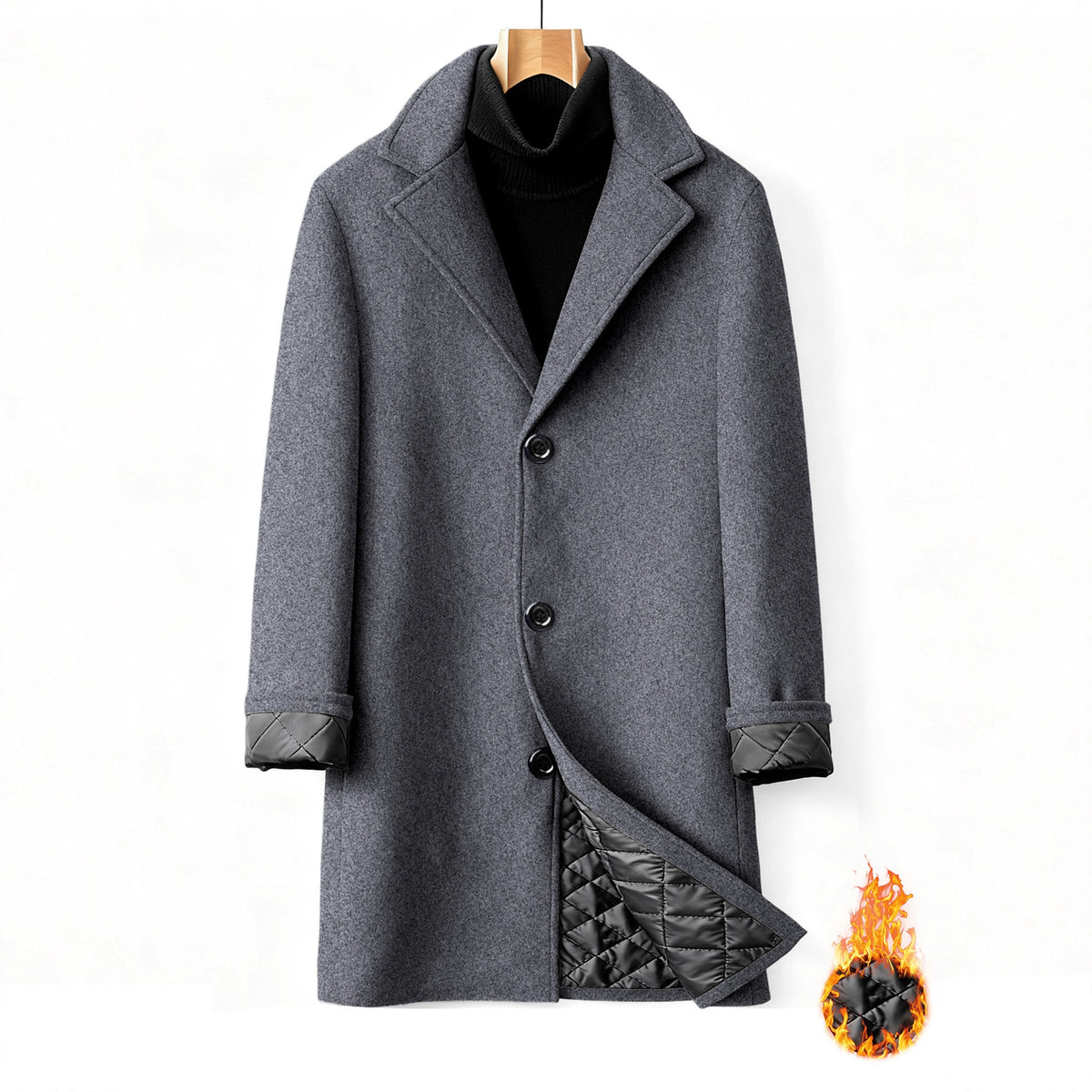 Manteau de Woolen pour brise-vent à laque unique