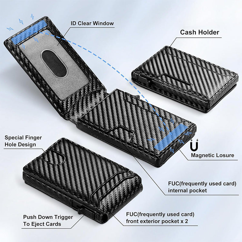 Porte-cartes Flip Wallet Homme Multifonctionnel
