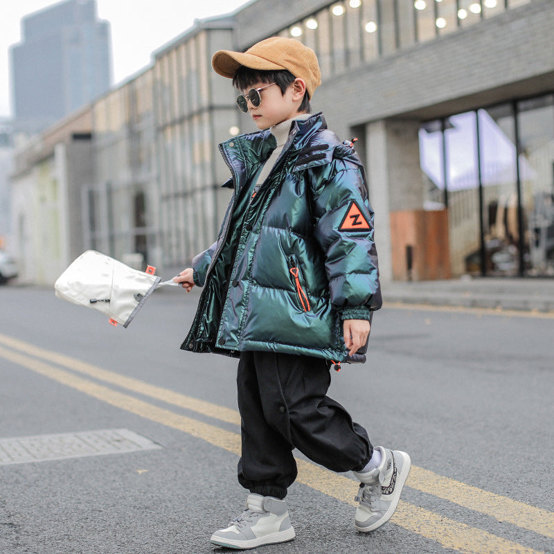 Style de l'Ouest Big Kids épais hiver Veste blanche Duck Down pour enfants