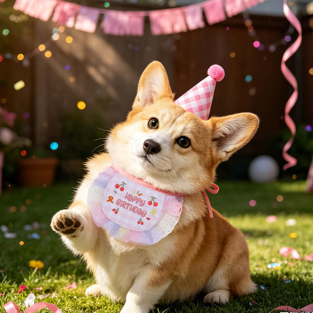 Costume de princesse de chat Robes de chat Tutu Kitte Ensemble d'écharpe de chapeau d'anniversaire Vêtements Dog Outfit for