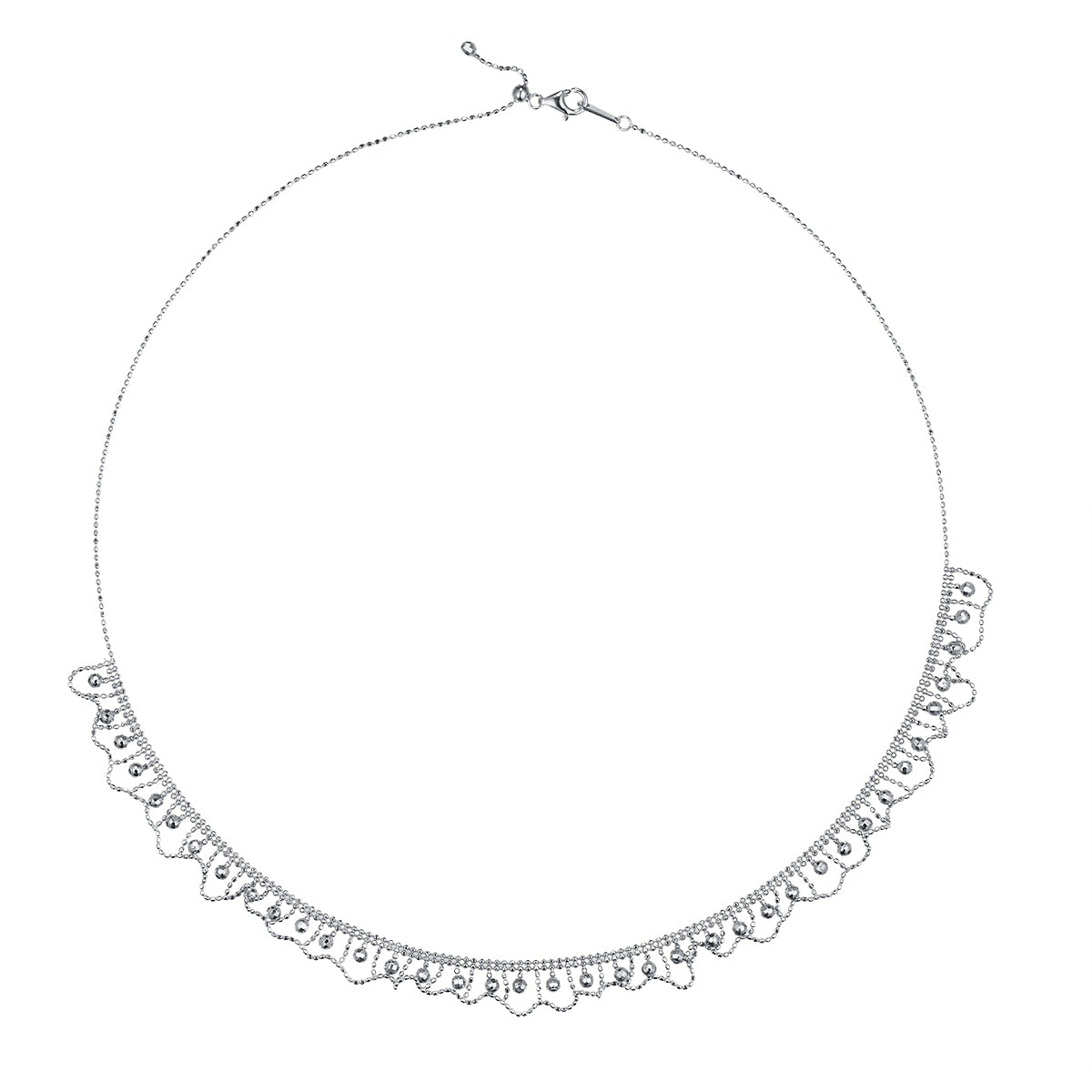 S925 Collier de bord de pétoncle en argent Sterling 45cm réglable 9,5mm large 5.2g Platine Gold R