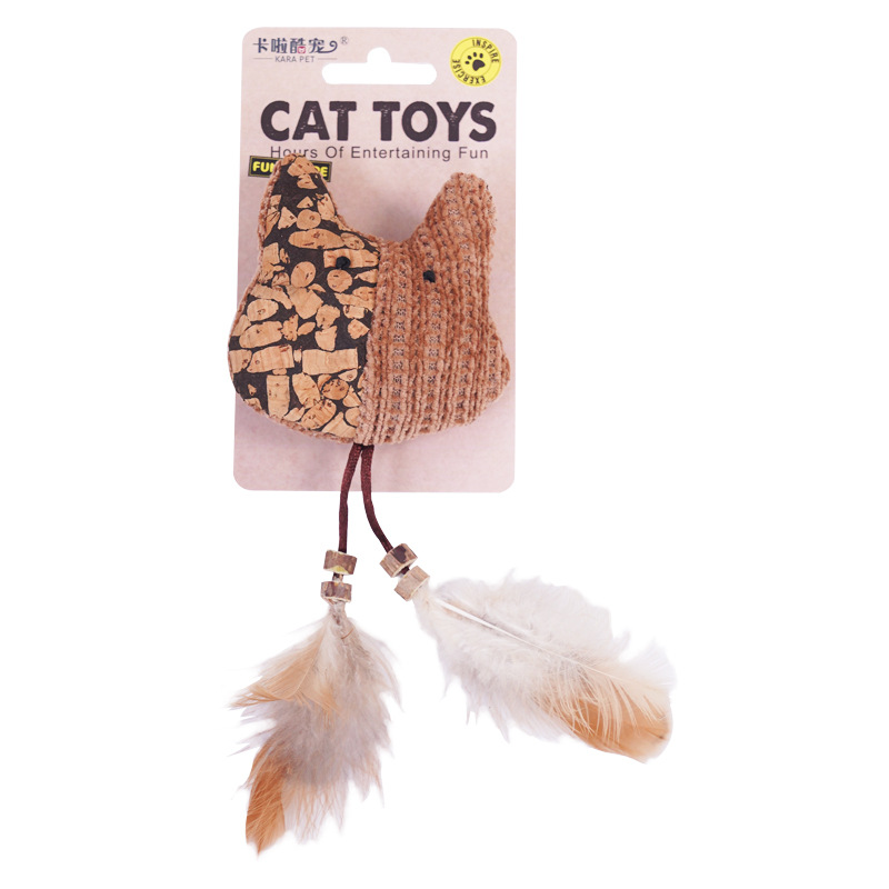 Jouets de chat, baguette de chat auto-amusante avec Catnip et plumes pour le soulagement de l'ennui, Bite-résistan