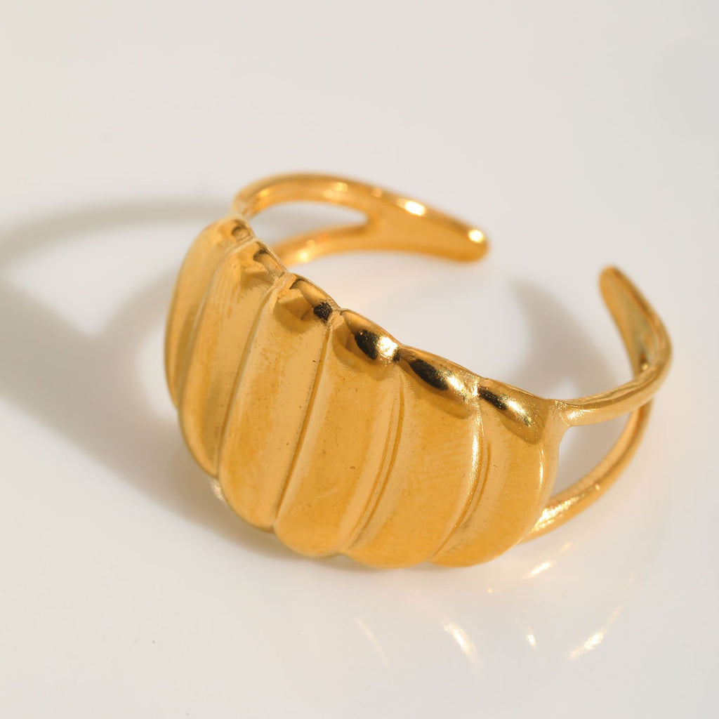 18K Or plaqué Ocean thème acier inoxydable anneau