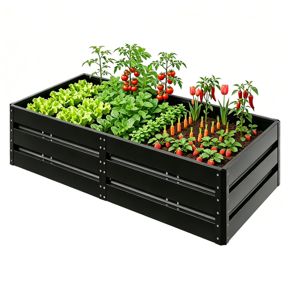 Outdoor garden daybed with 6 support posts