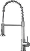 Robinet de cuisine à coupe unique en argent avec tête pulvérisée