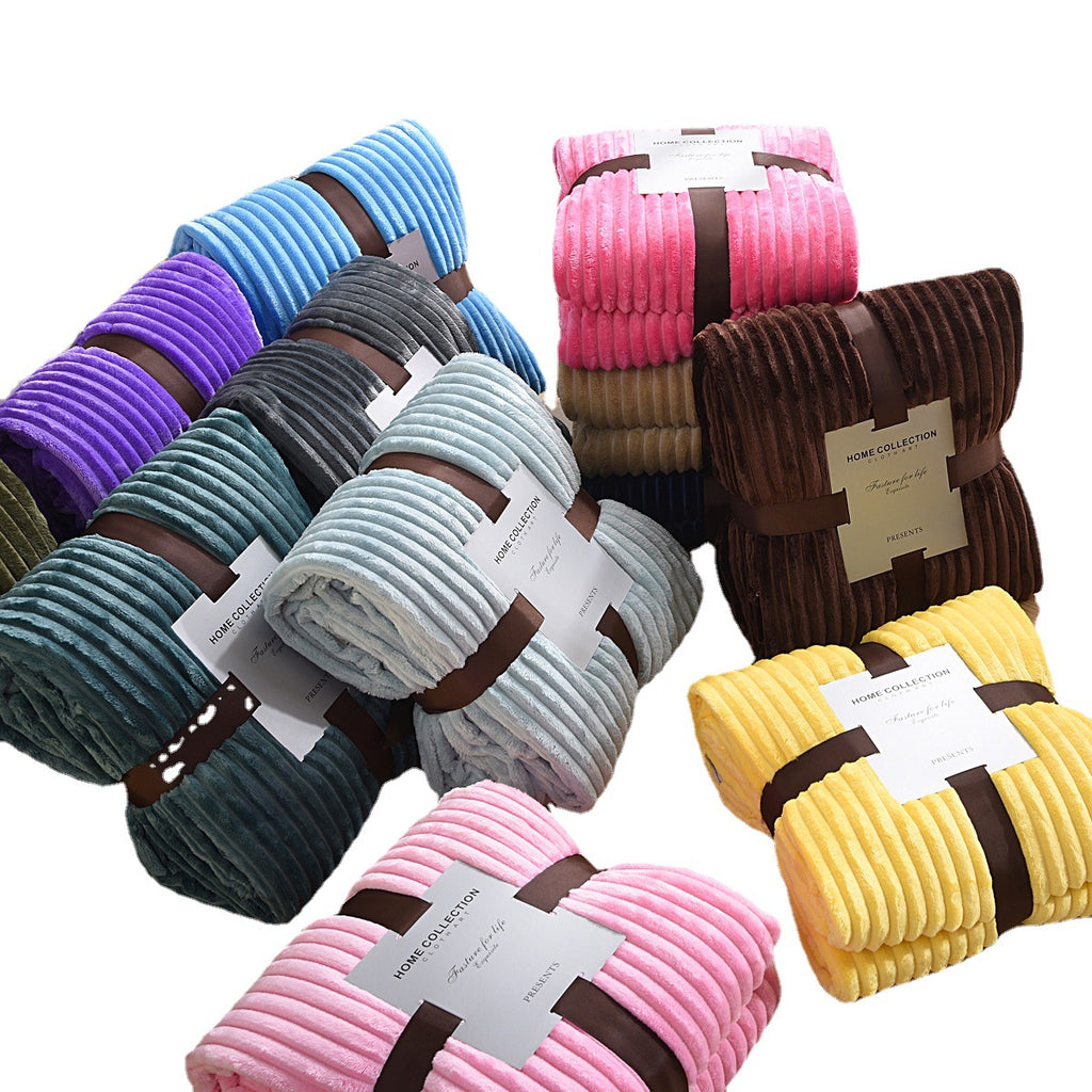 Solid Color Wide Vertical Stripe Cover