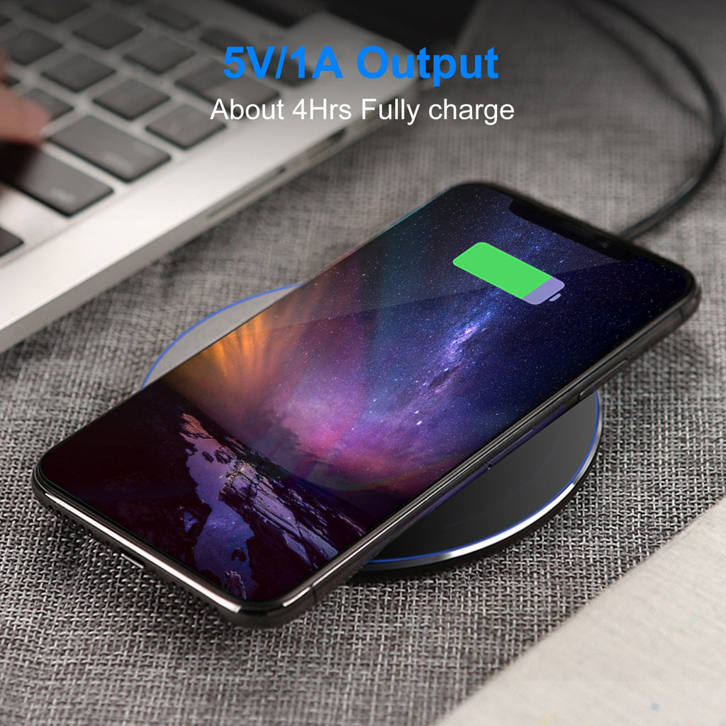 1Pc Chargeur sans fil Qi-Certifié Ultra-Slim 5W tampon de recharge pour téléphone IOS XS MAX XR XS X