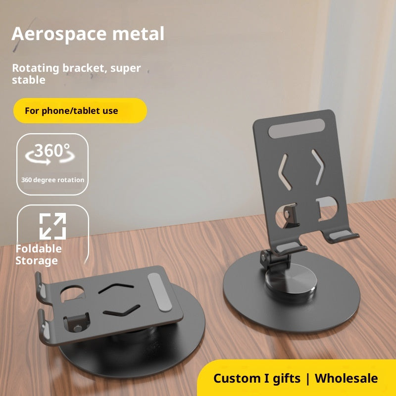 Tablette en alliage d'aluminium de bureau et support de téléphone avec conception rotative et pliante