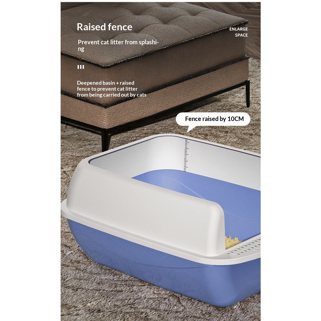 Boîte à litière semi-fermée extra-large avec côtés hauts