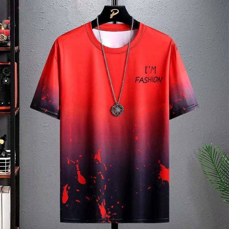 T-shirt décontracté polyvalent de demi-longueur gradué