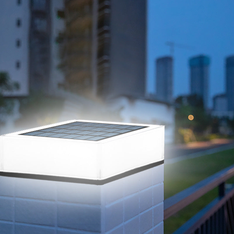 Pillar carré à énergie solaire phare extérieur lumière Courtyard