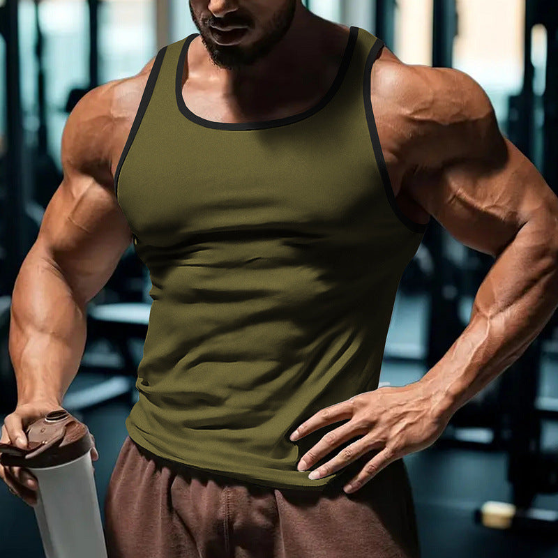 Veste de couche de réservoir de fitness de style américain pour hommes