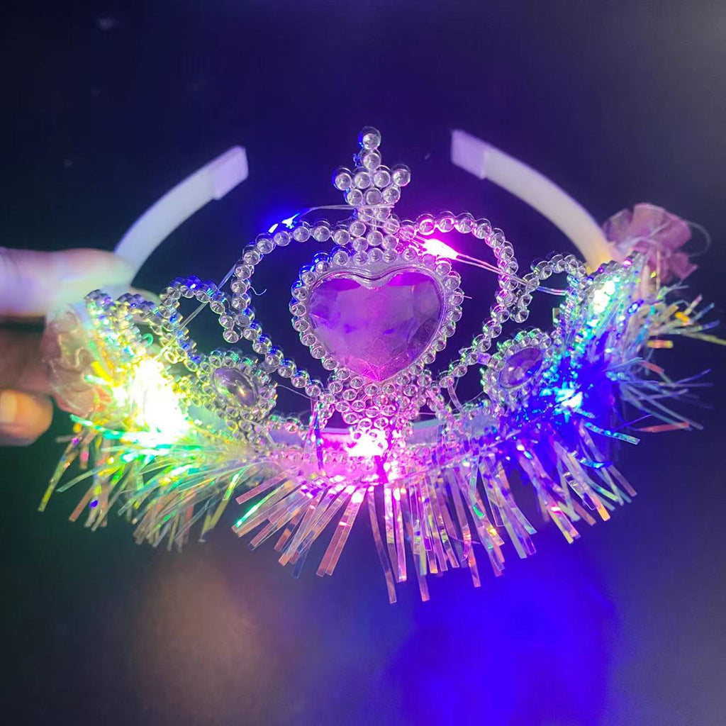 Lumineux Or Silk Princess Crown Sliding Dented Children Clip Headband Accessoires
