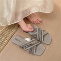 Femmes Boho Woven Stripe Crisscross Sandales à diapositives