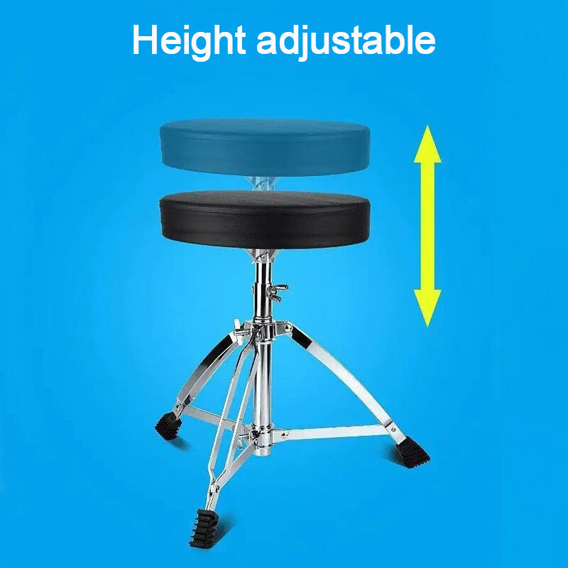 Siège de trône de tambour rembourré noir réglable avec drumsticks en bois d'érable