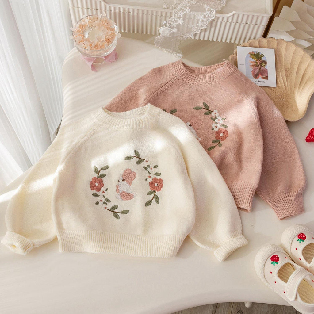 Mignon petit lapin broyé sweater top pour les filles