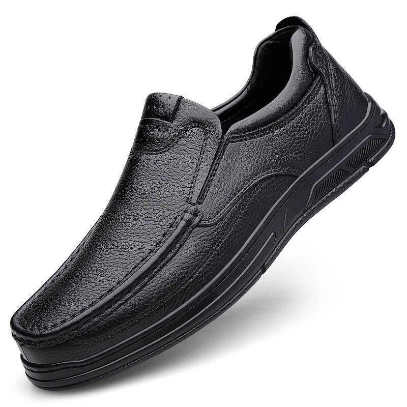 Chaussures décontractées confortables pour hommes en cuir de vache pleine fleur