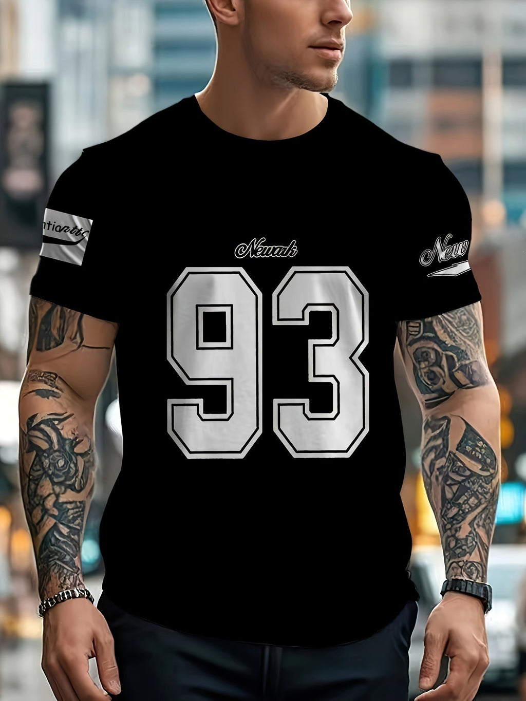 Trendy Crew Neck Set Hommes 3D Digital Print T-shirt sport manches courtes