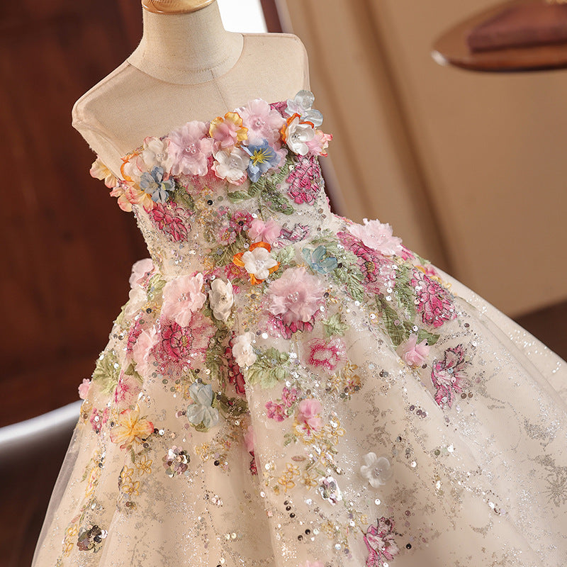 French Bohemian Floral Princess Dress